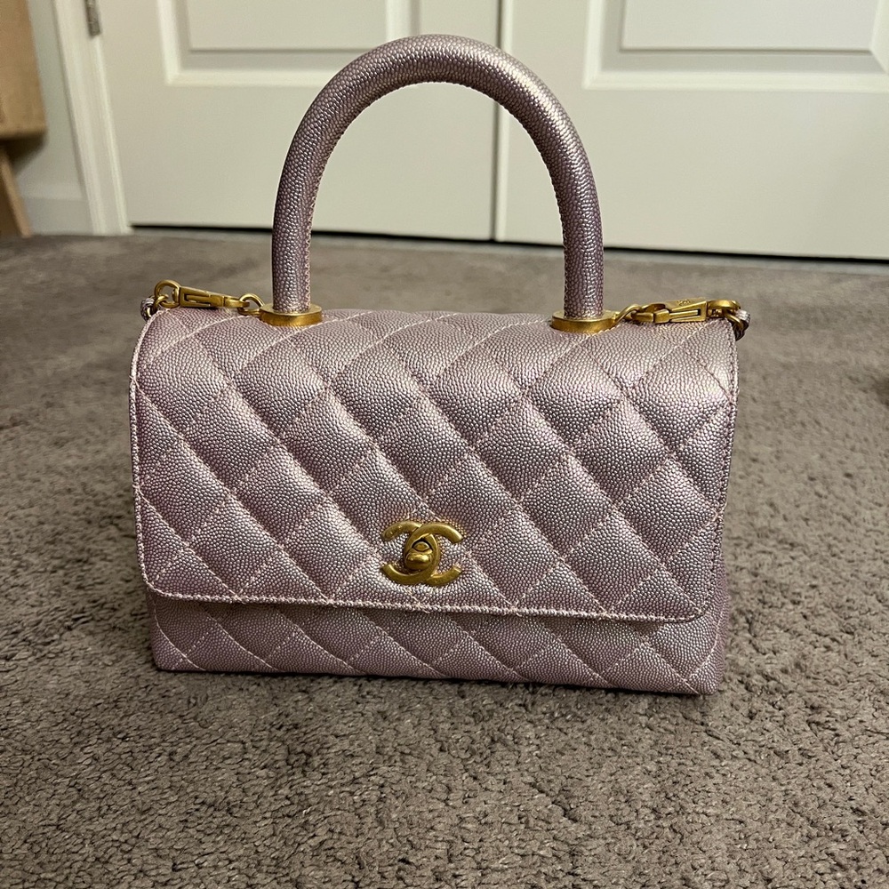 Chanel Metallic Pink Quilted Shoulder Bag